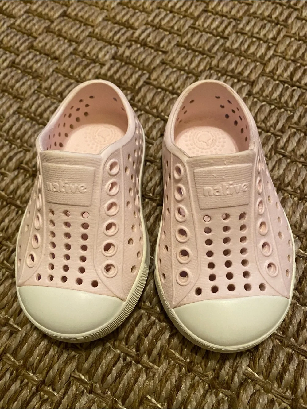 Native Infant Water Shoes in Light Pink with White Toe